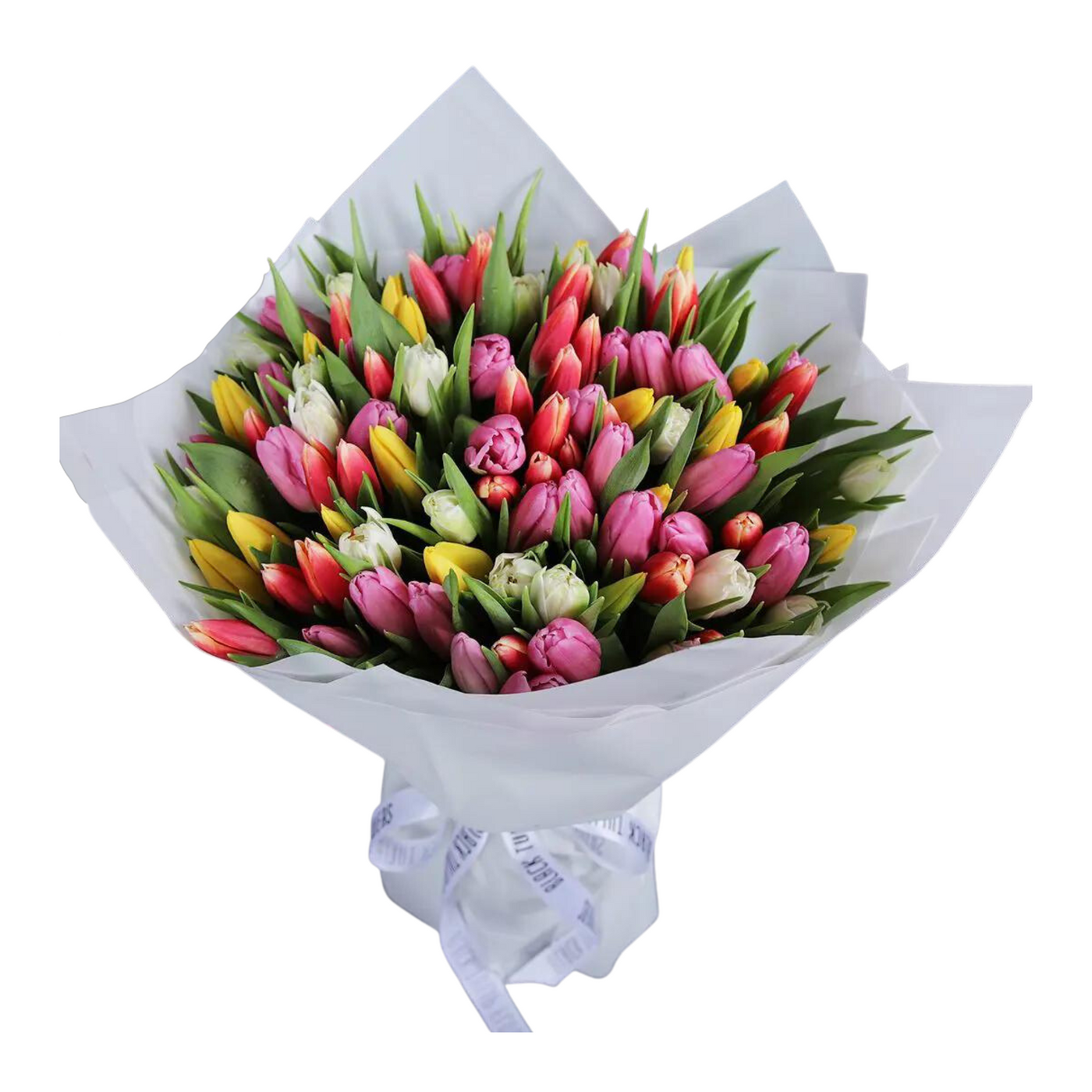 100 Tulips Wrapped Bouquet