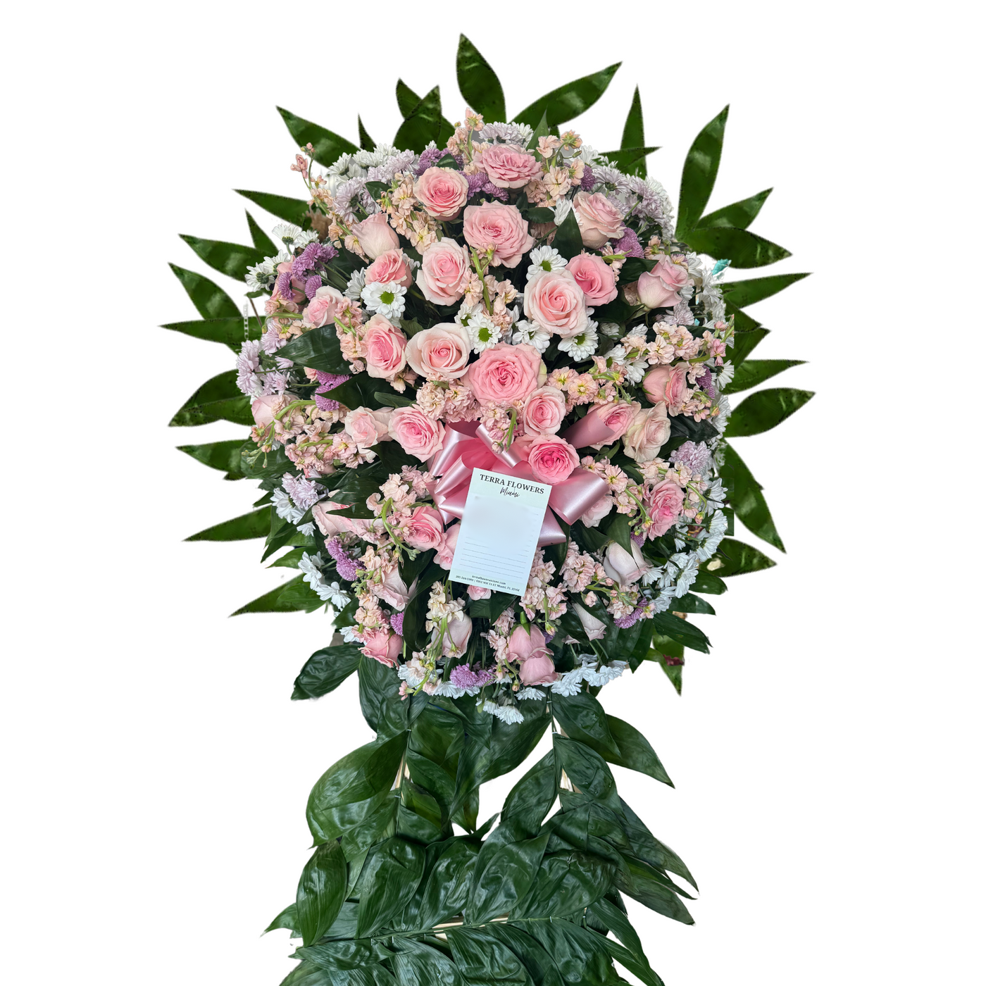 Rosy Florals Funeral Standing Spray