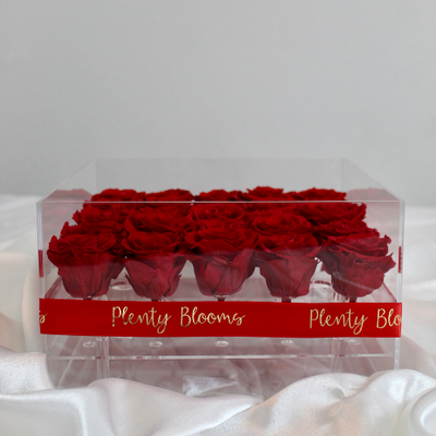 25 Preserved Roses in Acrylic Box