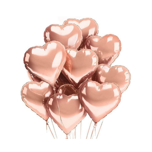 One Dozen Heart Balloons (Mylar)