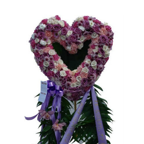 Premium Pastel Funeral Standing Heart