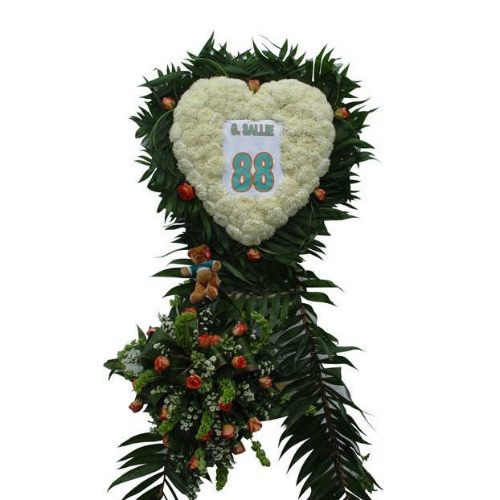 Football Funeral Standing Heart