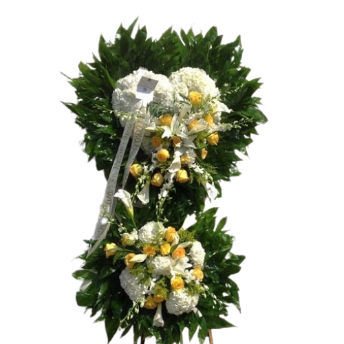 Yellow Funeral Standing Heart