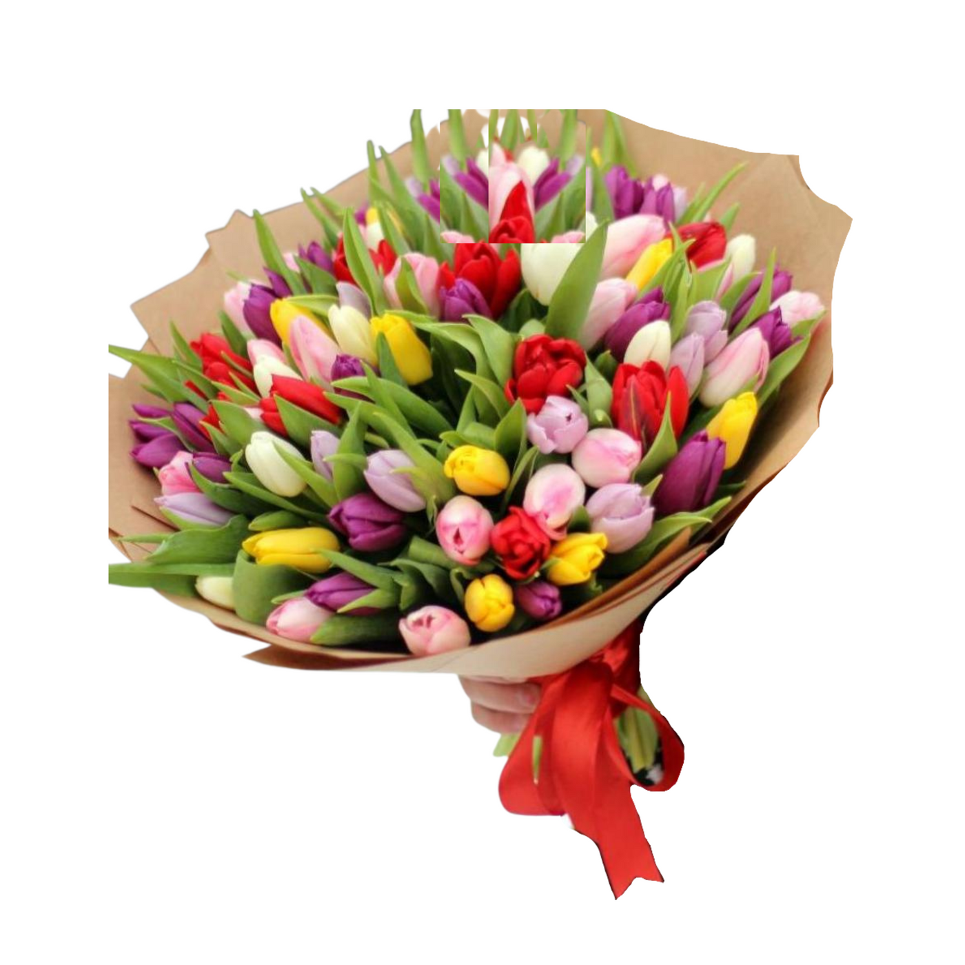 100 Tulips Wrapped Bouquet